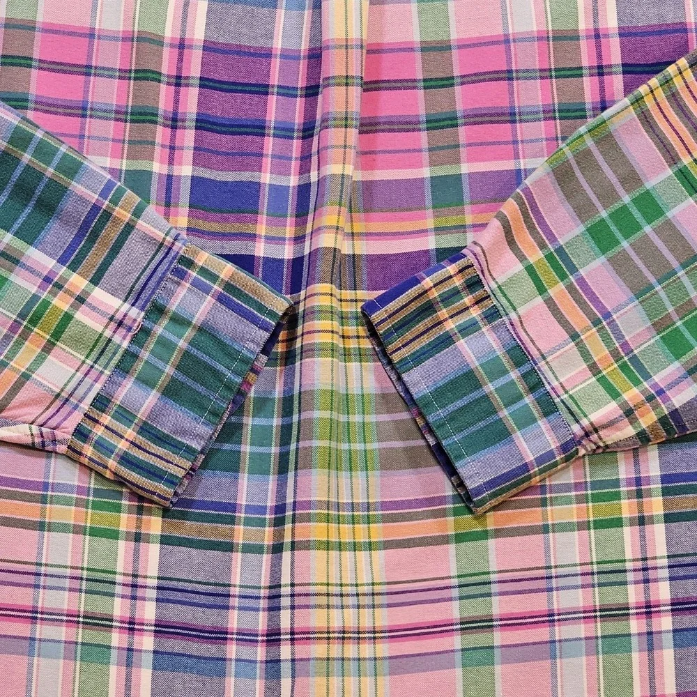 Polo Ralph Lauren Men's XL‎ Plaid Colorful Classic-Fit Oxford Long Sleeve Shirt